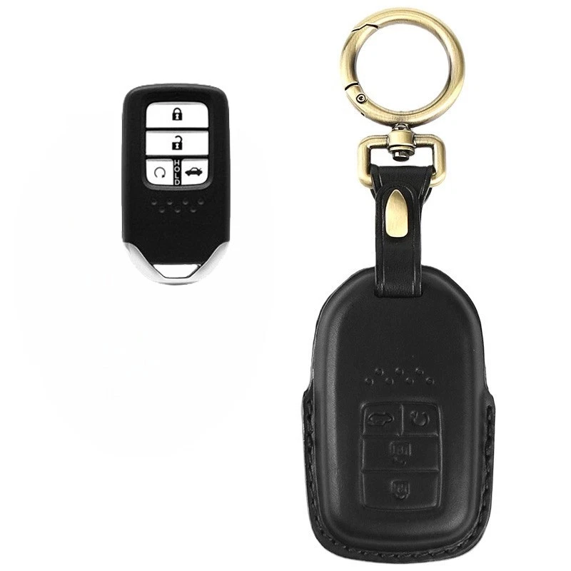 Funda de cuero genuino para llavero de coche para Honda Accord Crosstour CR-V FR-V Fit Foto 3 de 4