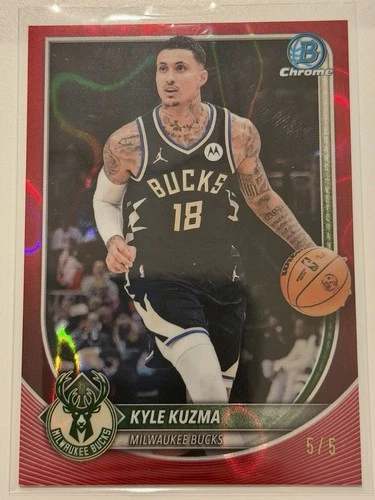2025 Bowman Basketball Red Lava Refractor Kyle Kuzma #BCV-82
