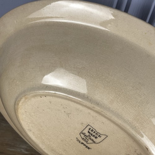 Vtg Clipper Sailing Ship Oval Serving Bowl 10” Leigh Ware Pottery USA Nautical - Picture 17 of 20