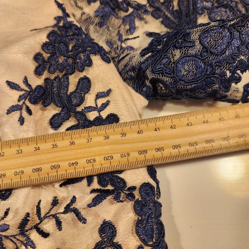 Review Dress Womens Size 8 Blue Beige Lace Sheath Party Cocktail Event - Picture 10 of 13