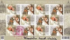 Pope John Paul II  Signed 100th Birthday Stamps Secretary Cardinal Dziwisz Rare