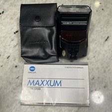Minolta Maxxum 3200i Flash  Case Tested And Working With Instruction Manual