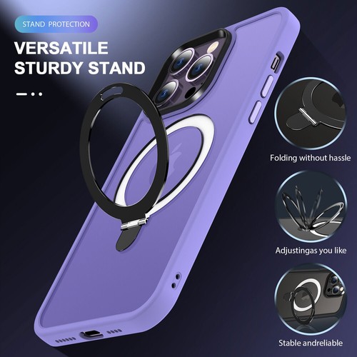 Estuche magnético Mag Safe Soporte de anillo Cubierta para iPhone 16 Pro Max 15 14 13 12 - Imagen 66 de 77