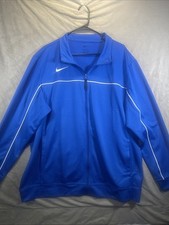 Nike Jacket Mens XXL Blue Dri-Fit Full Zip Swoosh 100 Polyester