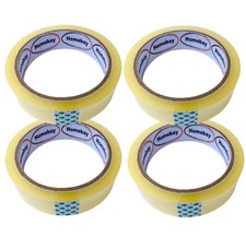 Homebay 4 pack Cellotape Strong Clear Packing Tape Rolls | 24Mm X 40M,