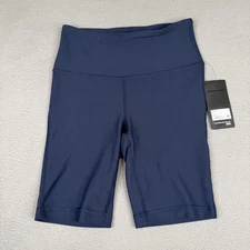 90 Degree By Reflex Shorts Womens Medium Dark Navy Lux Rib 9" High Waist Bike