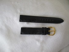 genuine lizard watchstrap watch band strap 18mm black gold usa w/ leather