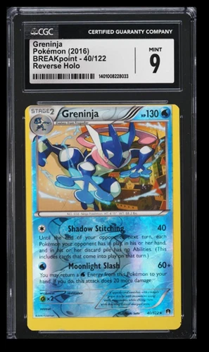 2016 BREAKpoint Greninja CGC 9 English #40/122 Reverse Holo - Miscut (MC) Error