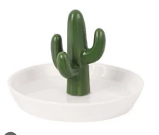 Fab Finds CACTUS Trinket Tray Country Howdy Dish 4" Jewelry Necklaces Rings NEW