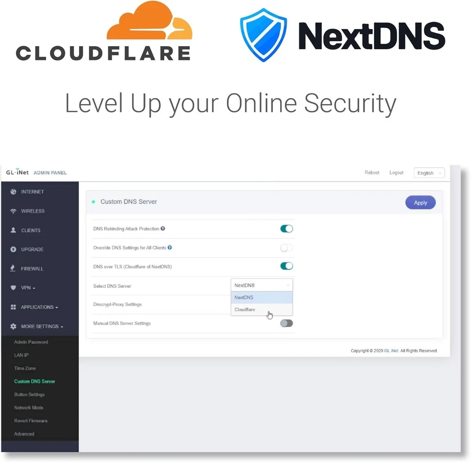 Sistema de malla inalámbrico de tres bandas integrado Velica GL-B2200 400 MBPS (2,4 GHz) + 2x8 Foto 4 de 4