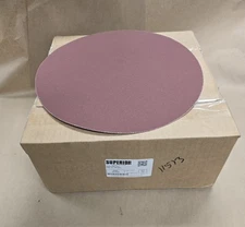 Superior Abrasives, 12", 240 Grit, Aluminum Oxide, Adhesive PSA DIsc, Box Of 100