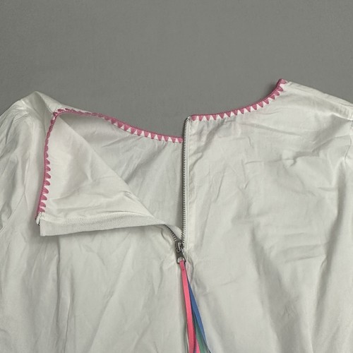 Talbots Top Womens 2X White Colorful Trim Embroidery Shirt Summer Beachy Coastal - Picture 17 of 17