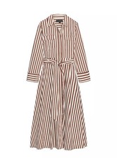 ZARA NEW WOMAN MIDI ZW COLL POPLIN SHIRT DRESS STRIPED SIZE M 8622/654