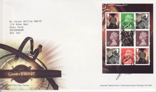 GB Stamps First Day Cover Booklet Pane U3072o - DY24 Game of Thrones PSB 2018