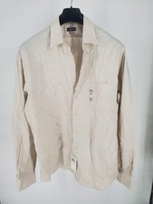 Van Heusen Dress Shirt Men's L 16.5 36/37 Herringbone Khaki Wrinkle Free