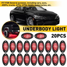 20X Red LED Rock Light Underbody Kit Glow Neon Lamp Universal Fit Jeep Truck EJJ