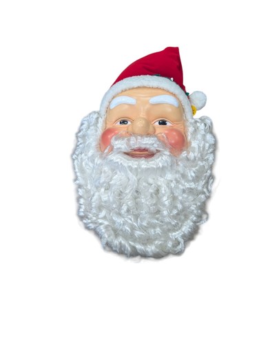 Vintage Weihnachten Gemmy Bewegung aktiviert singend sprechender Weihnachtsmann Kopf Tür Dekor - Bild 1 von 5