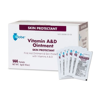 Globe Vitamin A&D Ointment, Box of 144, 5G Packets, Skin Protectant