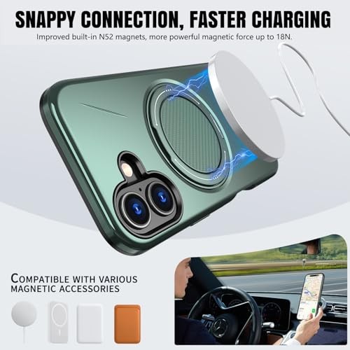  Für Hülle Magnet, Militärqualität Stoßfest Handyhülle Cover iPhone 17 Grün - Bild 3 von 8