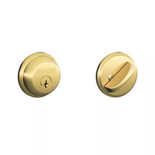 Single Cylinder Bright Brass Deadbolt