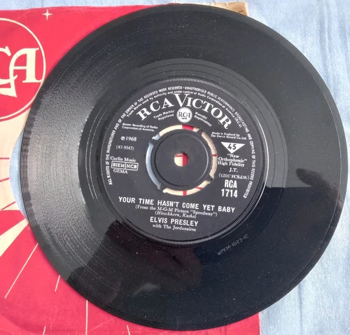 ELVIS PRESLEY, YOUR TIME HASN'T COME YET BABY, 1968 RCA LABEL, R&R, POP, VG+ /EX
