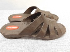 Okabashi Sandals Womens Size Small Brown Slide Slip On Comfort Made in USA
