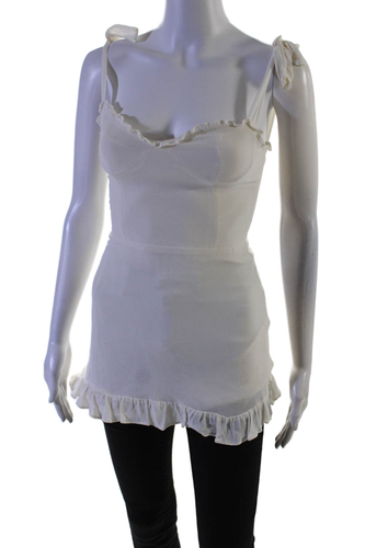 Reformation Girls Sleeveless Zipped Dress White Size S - Picture 2 of 7