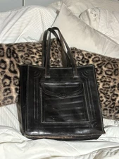 Rare Vintage Namaste NYC Leather Tote Bag Purse Handcrafted In India