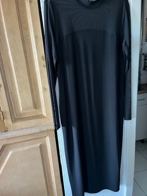 H&M MAXIKLEID GR. XL SCHWARZ, SCHLICHTES  SEXY ETUIKLEID, DURCHSICHTIGE DETAILS - Bild 4 von 4