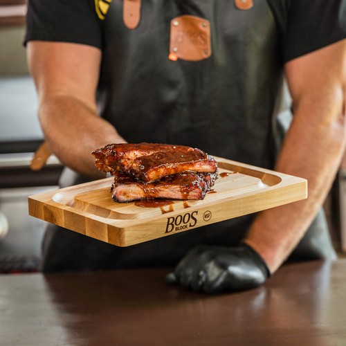 John Boos Chop-N-Slice Wood Cutting Board with Juice Groove, Maple - Picture 8 of 12
