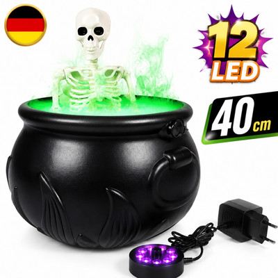Halloween Deko Outdoor Hexenkessel mit Nebelmaschine Halloween Witches Cauldron