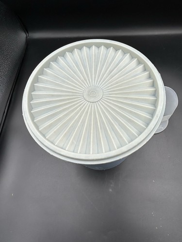 "Bote y cuchara con tapa Tupperware Servalier azul vintage de 8,5""" - Imagen 5 de 7