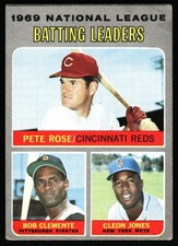 1970 Topps #61 1969 NL Leaders Pete Rose/ Bob Clemente VG