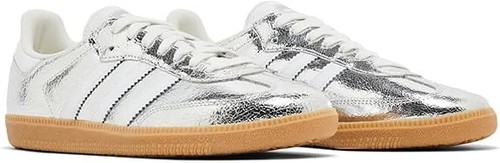 adidas Originals Samba Herren Sneaker Gr.37.5 | Silber Metallic Leder, Kultschuh - Bild 2 von 4