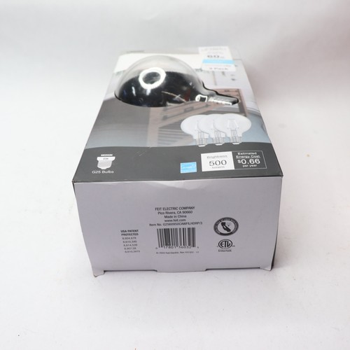 (3-Pk) Feit Electric Globe LED Light Bulb Daylight G25 Dimmable Filament CEC E26 - Picture 4 of 4