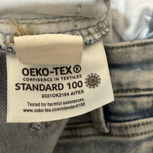 Pantalones de mezclilla LC Lauren Conrad para mujer azules ajustados al tobillo aspecto vintage talla 16 - Imagen 6 de 14