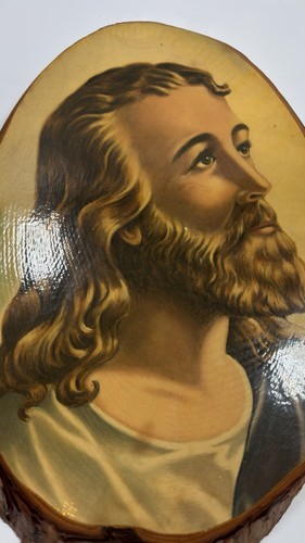 Vintage 1942 Jesus Christus Redwood Zeder Bild Foto christlich religiös Plakette - Bild 8 von 13
