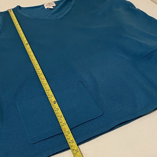 St John's Bay Knit Women’s Size L Teal Pockets V-Neck Sweater Long Sleeve - Picture 12 of 12