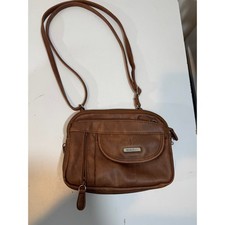 Multi Sac Zippy Triple Compartment Crossbody Bag Faux brown excellent