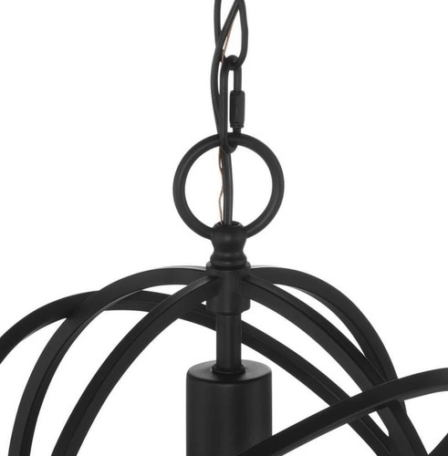 Crystorama Solaris 1 Light Pendant, Black - 9220-BK - Picture 6 of 10