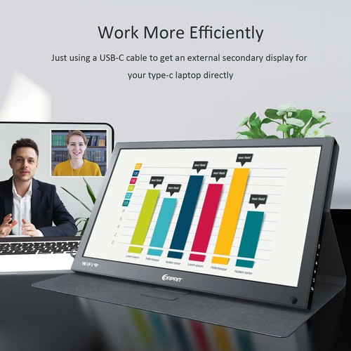 Corprit 15.6" Monitor 1980*1080 PC Screen Portable Monitor HDMI USB C Monitor - Picture 6 of 7
