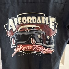 Red Kap Lucky 13 Thirteen Hot Rod Work Shirt Medium Black Short Slve 102