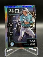 2025 Bowman Chrome COLE YOUNG Top 100 Prospects Refractor #BTP-40 Mariners