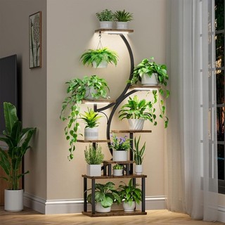 Plant Stand Indoor Grow Lights AUCTION 8 Tiered Indoor Plant Shelf Tall S Shaped