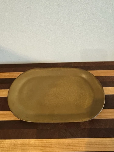 Vintage Bennington Potters - 1633 Tawny Mustard 10 1/2" Oval Serving Platter