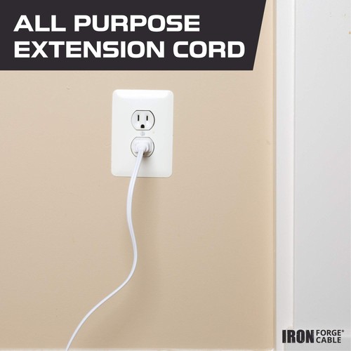 3 Fuß weißes Verlängerungskabel 2er-Pack - 16/2 langlebiges elektrisches Kabel - Bild 3 von 6