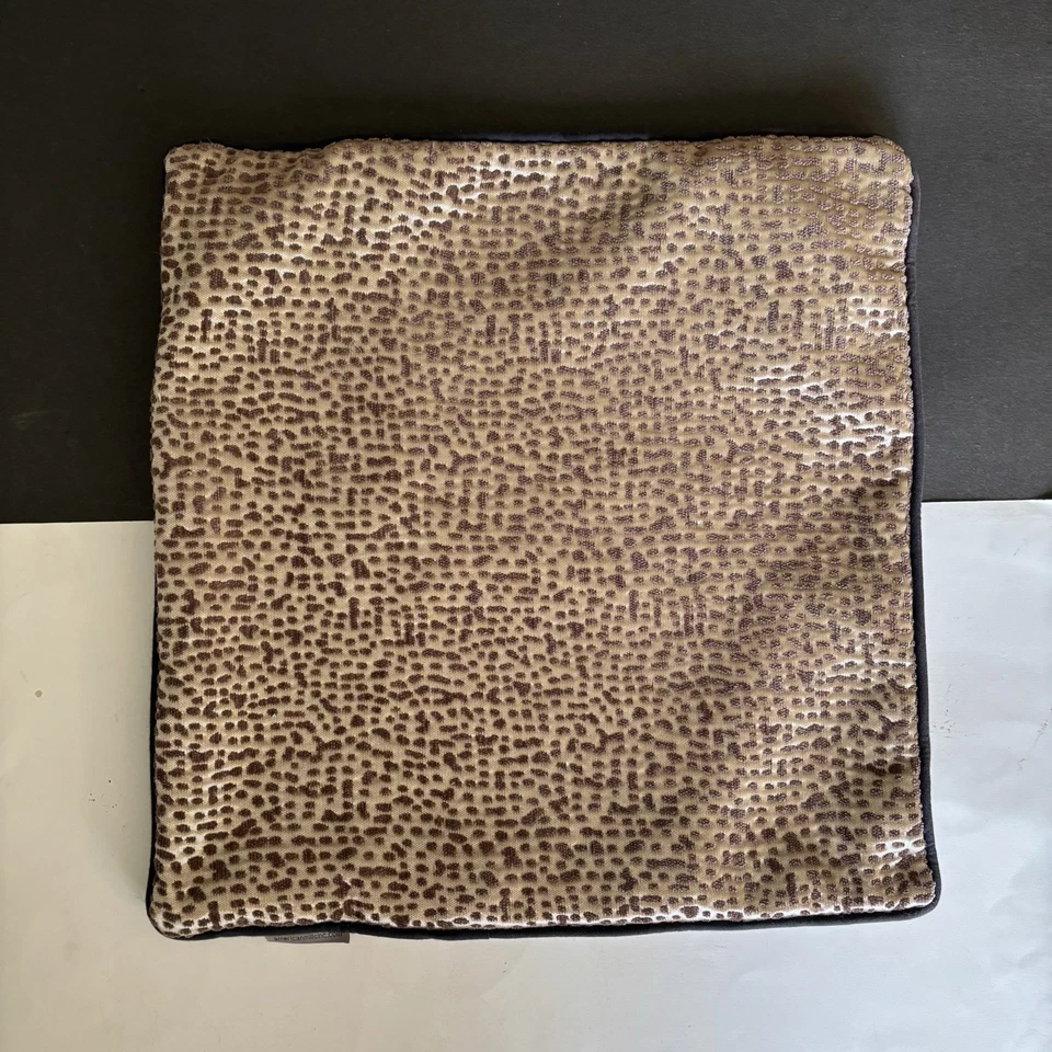 Throw 2 Pillow COVERS Lux 18" Modern Square Gold Brown Black Trim American Mills - Image 3 of 4