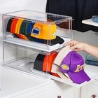  Hat Organizer for Baseball Caps, Clear Hats Holder Box with 2 Pack White