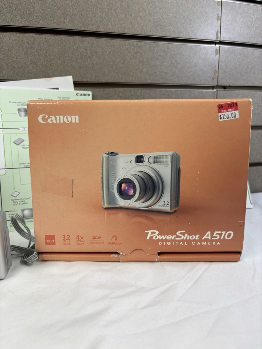 【動作確認済み】CANON PowerShot A520 Canon PowerShot A520 Silver 4MP LCD Digital Camera Tested No