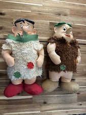 Vintage 1961 Knickerbocker Fred Flint stone Barney Rubble Plush  Vinyl Doll 17  